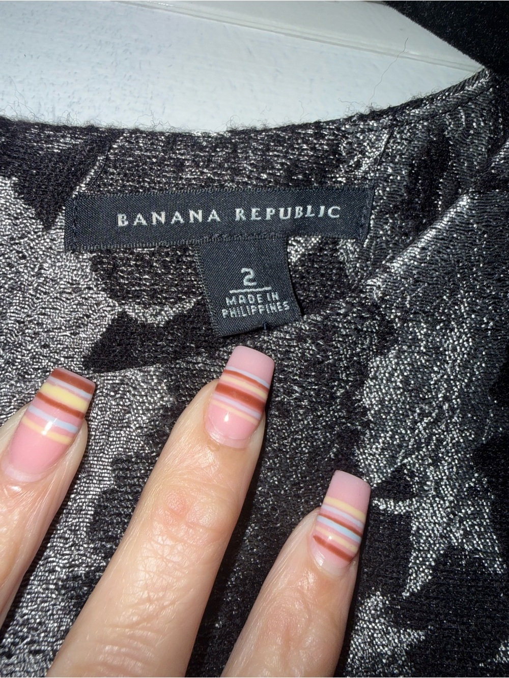 Banana Republic Metallic Floral Cocktail Holiday Party Dress Size 2 - Picture 9 of 10